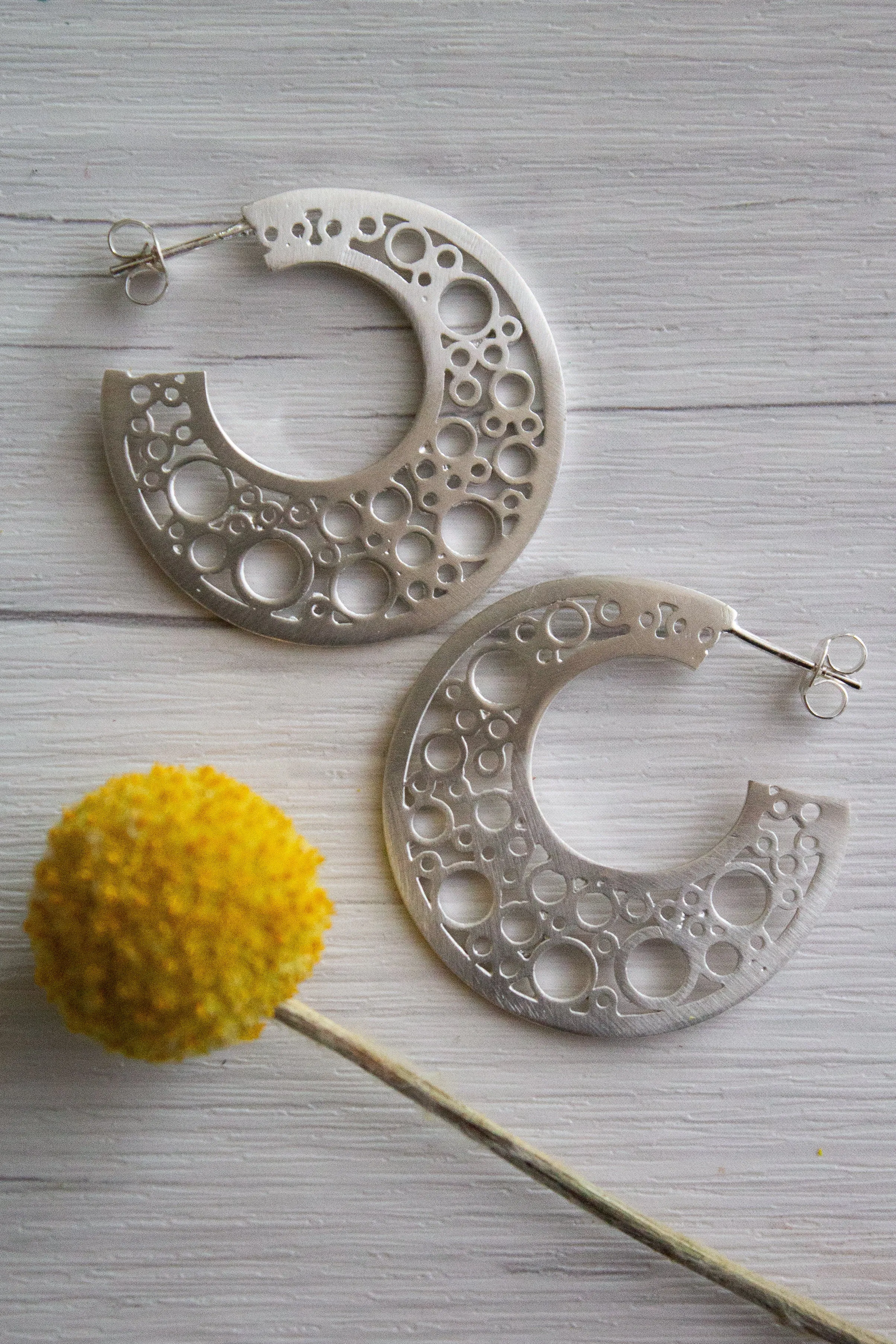 Large Sterling Silver hoopla earrings