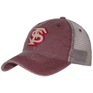 Legacy Interlocking FS Adjustable Vintage Trucker Cap - Garnet/Grey