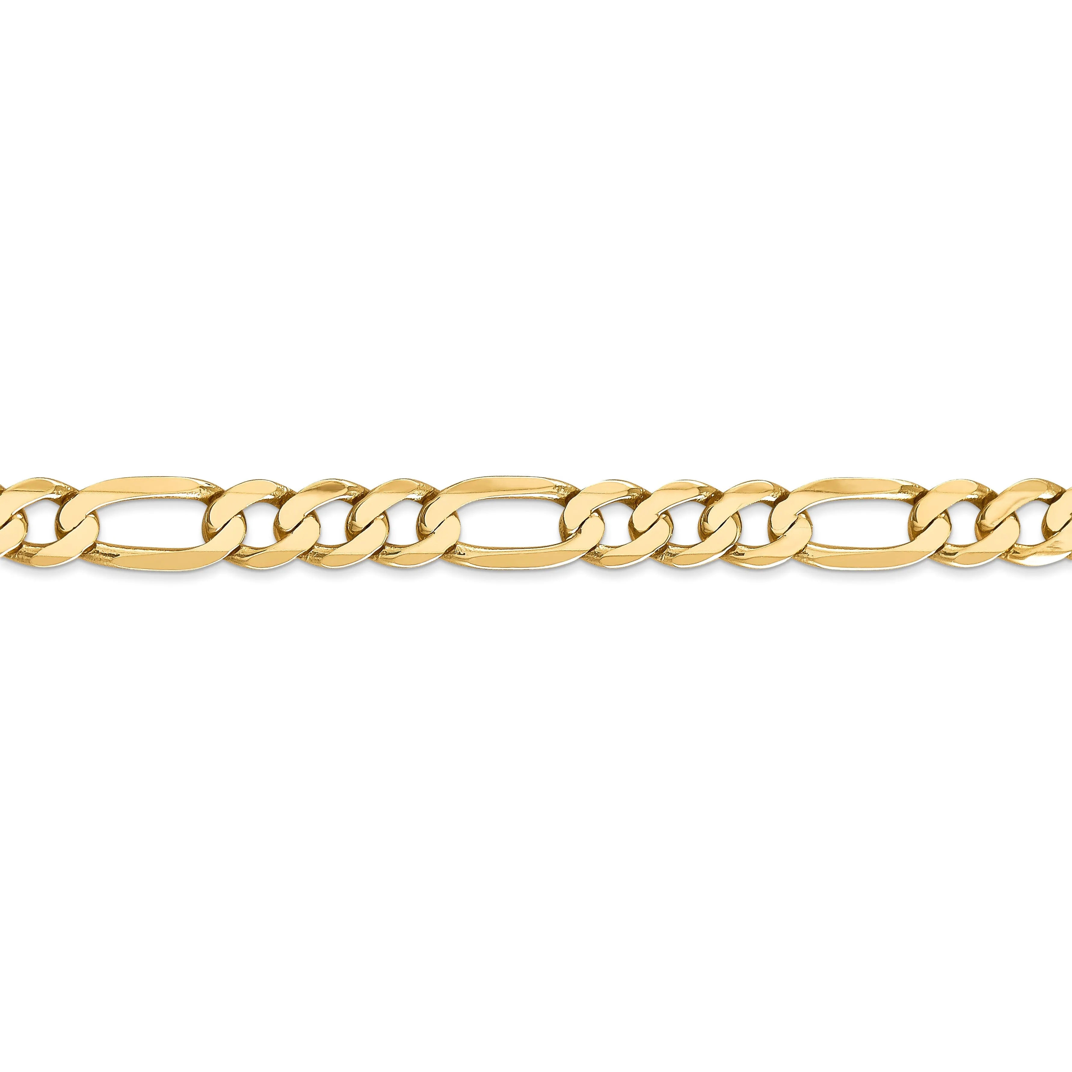 Leslie 14k Yellow Gold 7.0mm Flat Figaro Bracelet