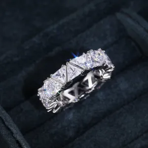 MAC161 Full-Circle Single-Row Triangular Zircon Ring