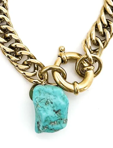 Mandy Cuban Necklace- Turquoise