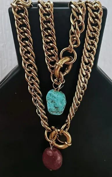 Mandy Cuban Necklace- Turquoise