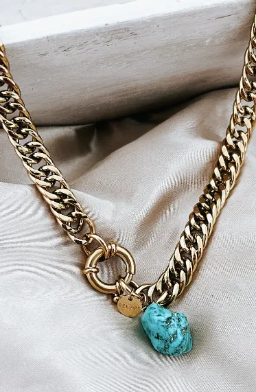 Mandy Cuban Necklace- Turquoise