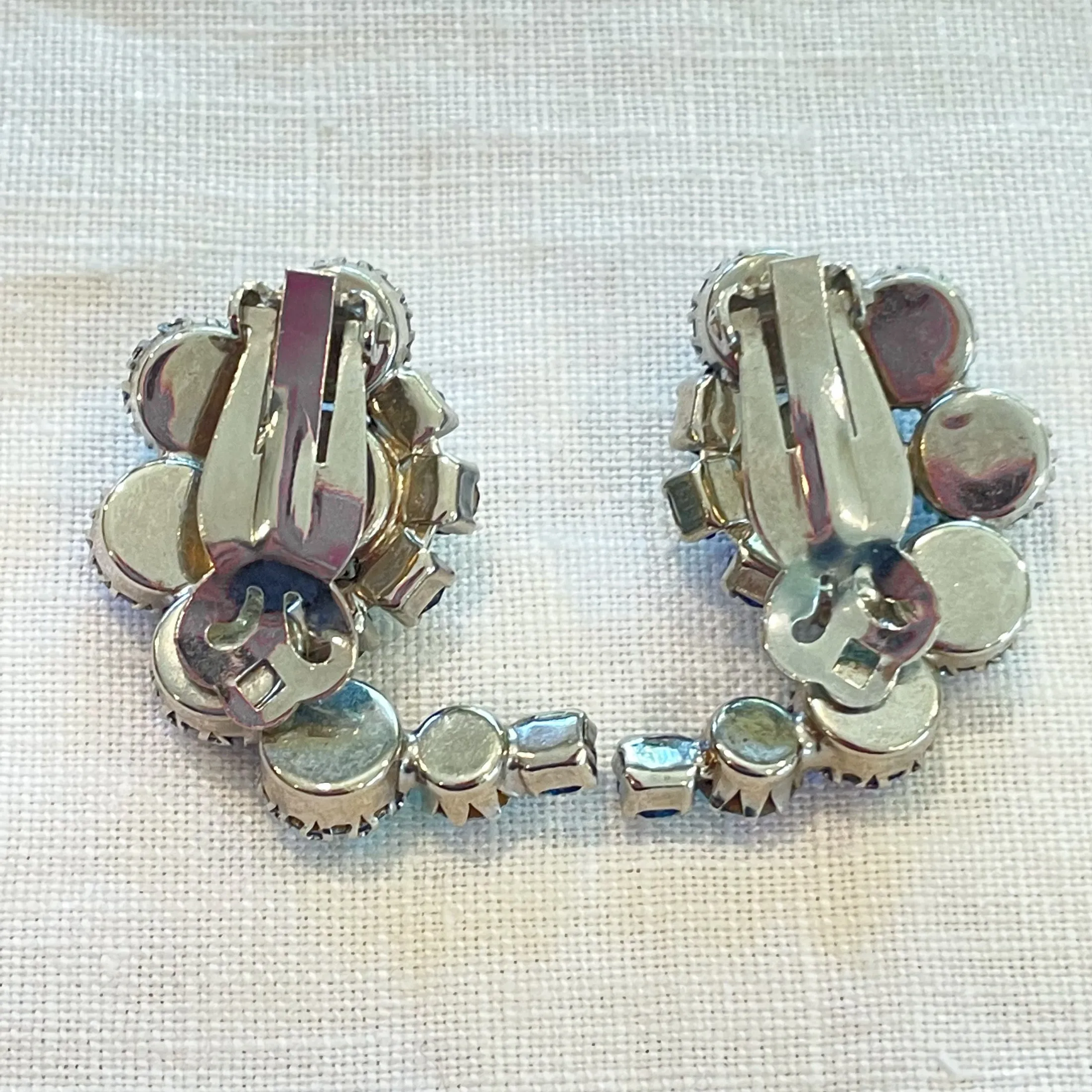 MCM Blue Rhinestone Aurora Borealis Earrings