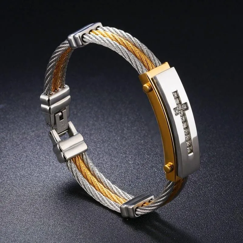 Men's Cross Bracelet <br> Luxurious