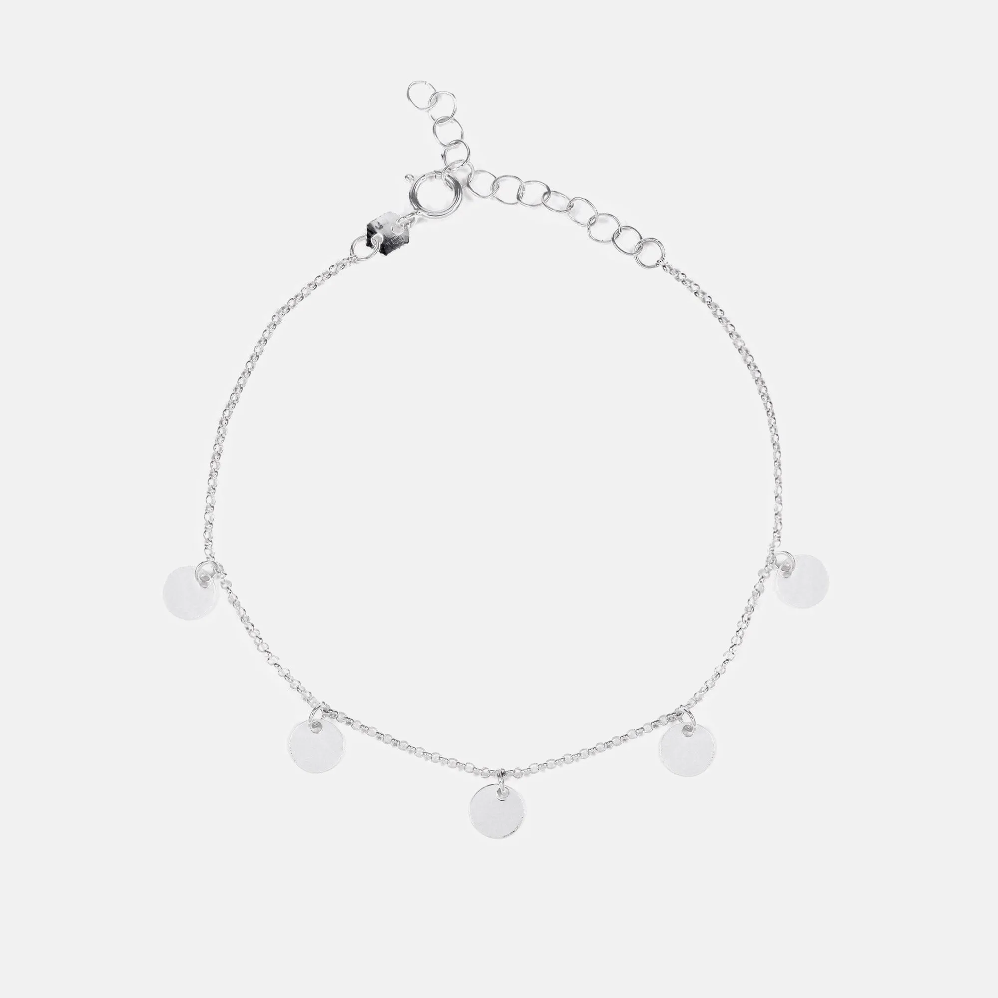 Mini Moons Silver Anklet