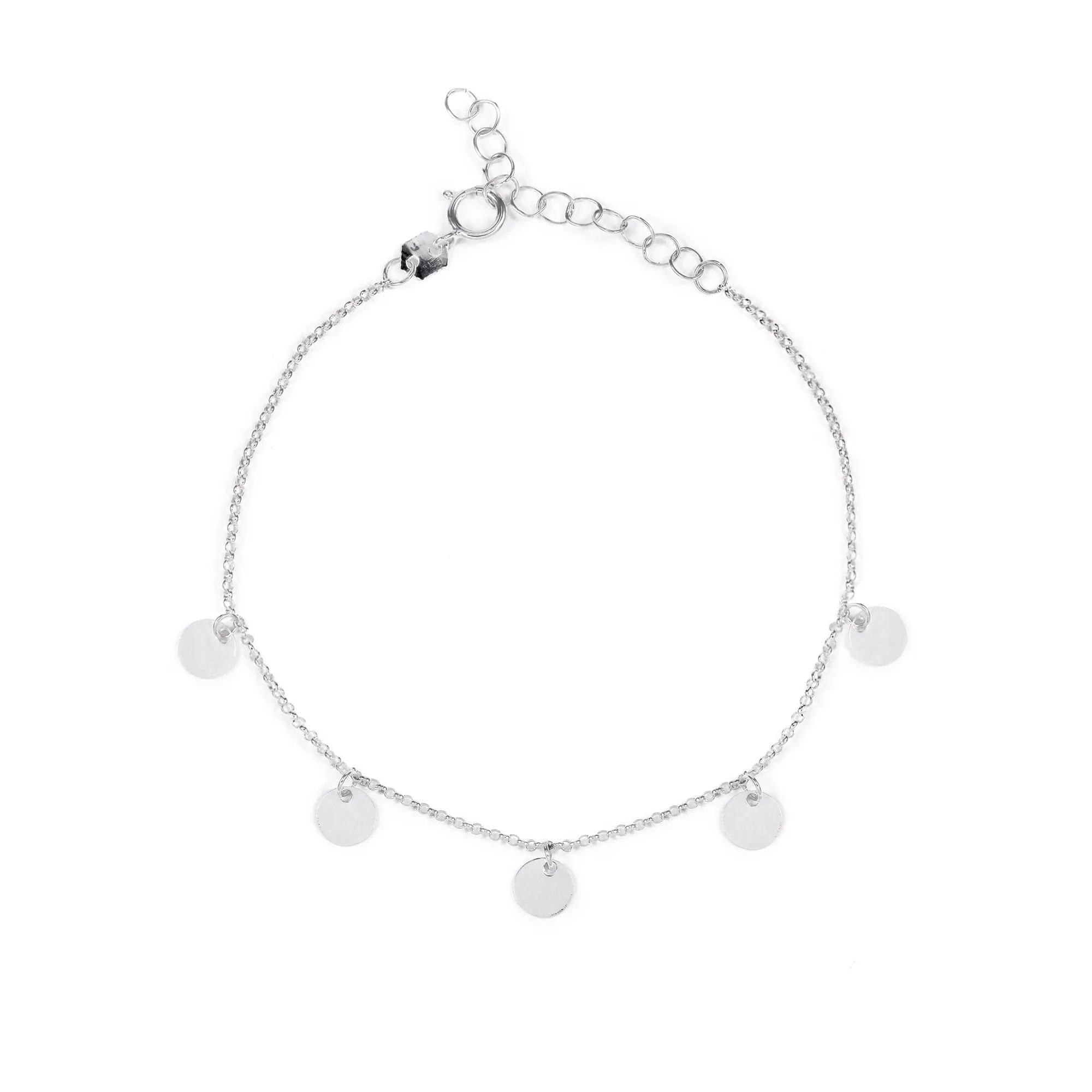 Mini Moons Silver Anklet