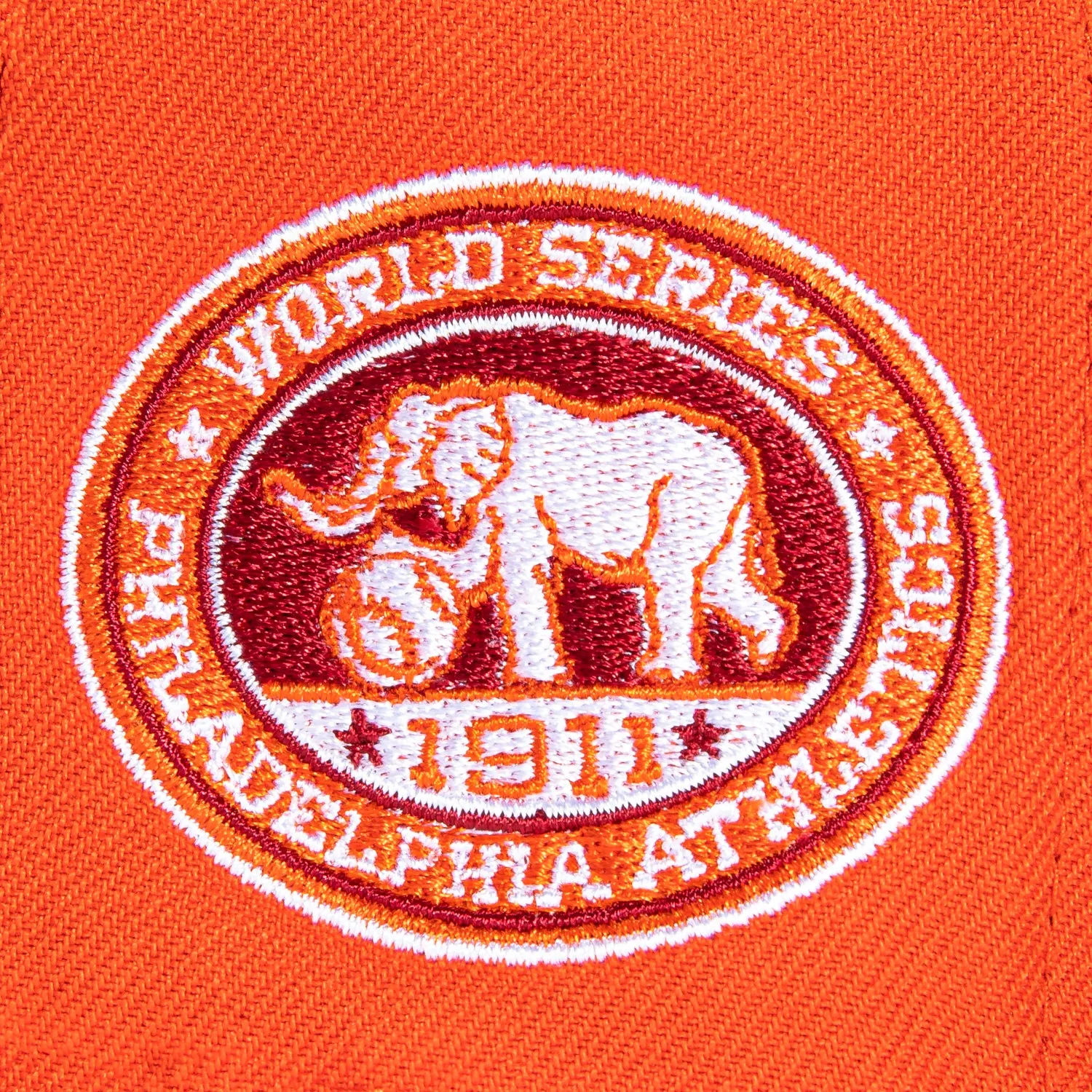 New Era 59Fifty Cord Visor Philadelphia Athletics 1911 World Series Patch Hat - Orange, Maroon