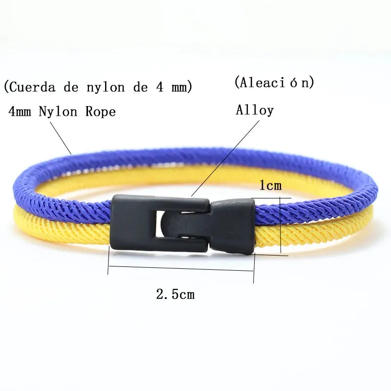 Noter Bicolor Rope Bracelet Men Ukraine Braclet In Blue Yellow Viking Bangle Pulseira Masculino Cool Biker Accessoriess Hombre