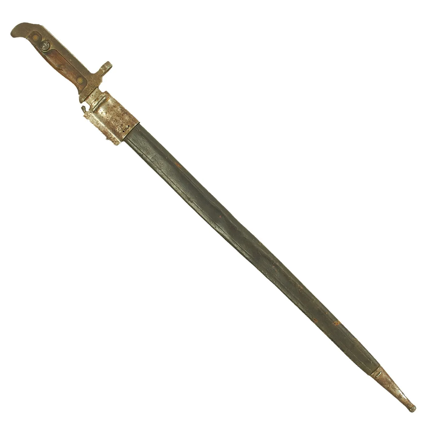 Original Danish Krag–Jørgensen M1915 T-Back Bayonet for Gevær M/89 Rifle with Scabbard - dated 1919