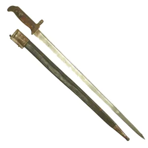 Original Danish Krag–Jørgensen M1915 T-Back Bayonet for Gevær M/89 Rifle with Scabbard - dated 1919