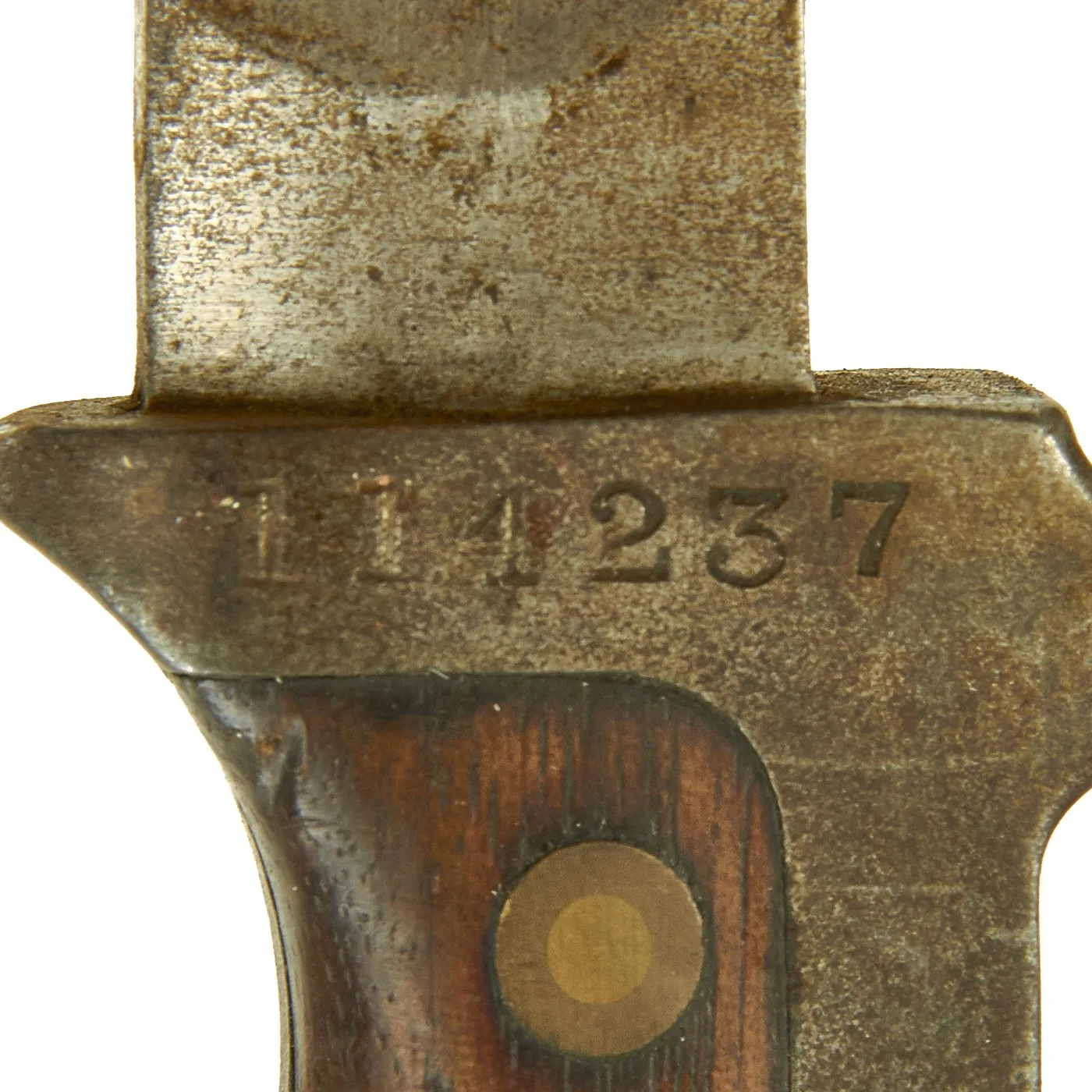 Original Danish Krag–Jørgensen M1915 T-Back Bayonet for Gevær M/89 Rifle with Scabbard - dated 1919