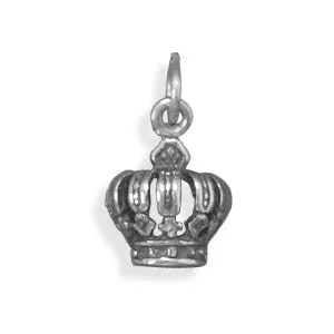 Oxidized Crown Charm