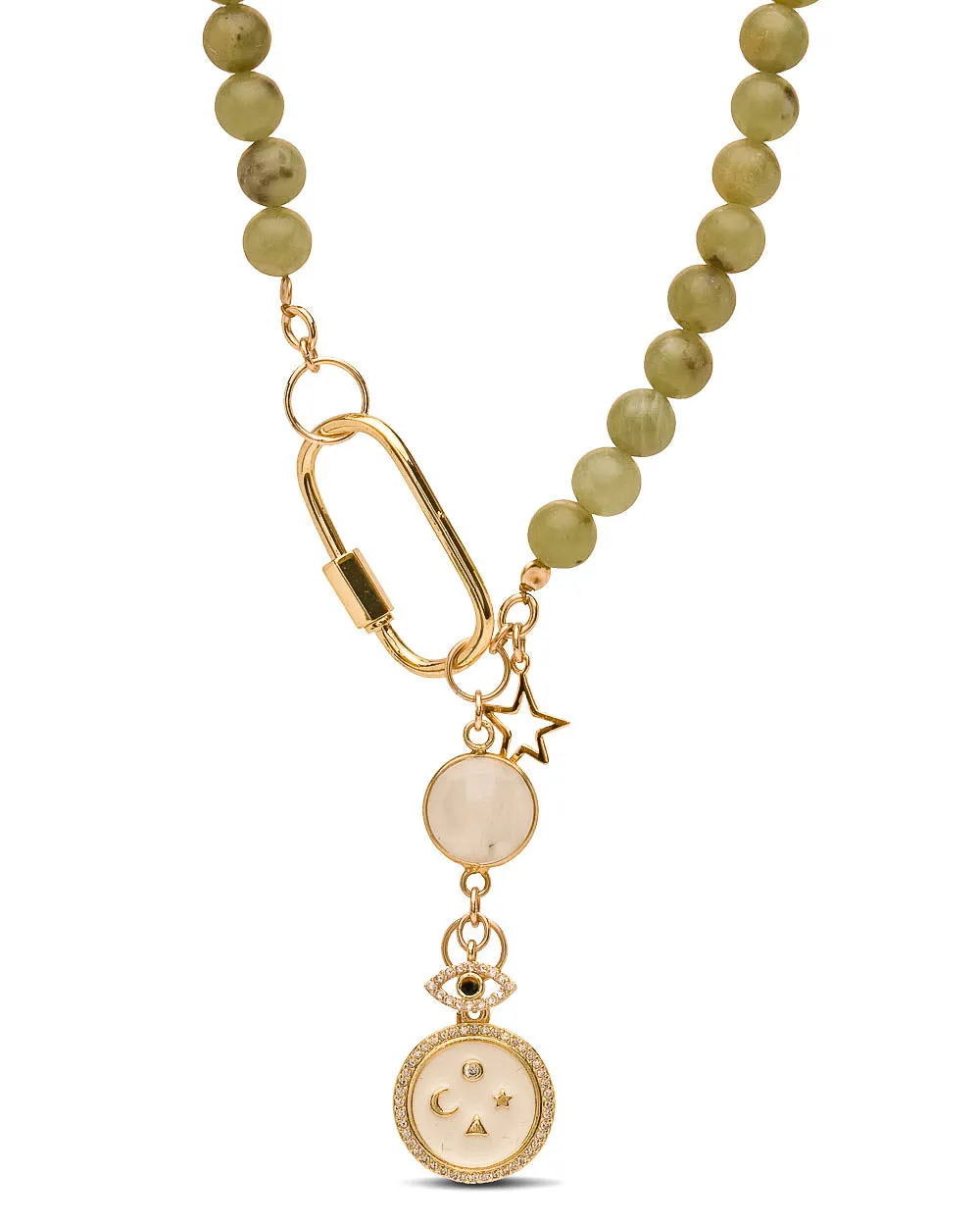 Paloma Jade Beaded Convertible Charm Necklace