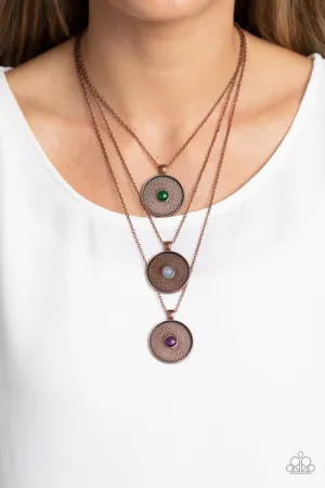 Paparazzi Necklace ~ Geographic Grace - Copper