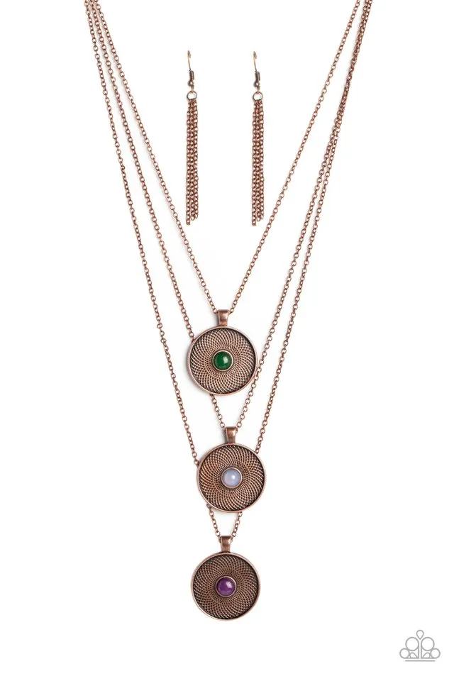 Paparazzi Necklace ~ Geographic Grace - Copper