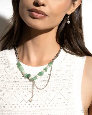 Paparazzi Necklace ~ Nostalgically Noble - Green