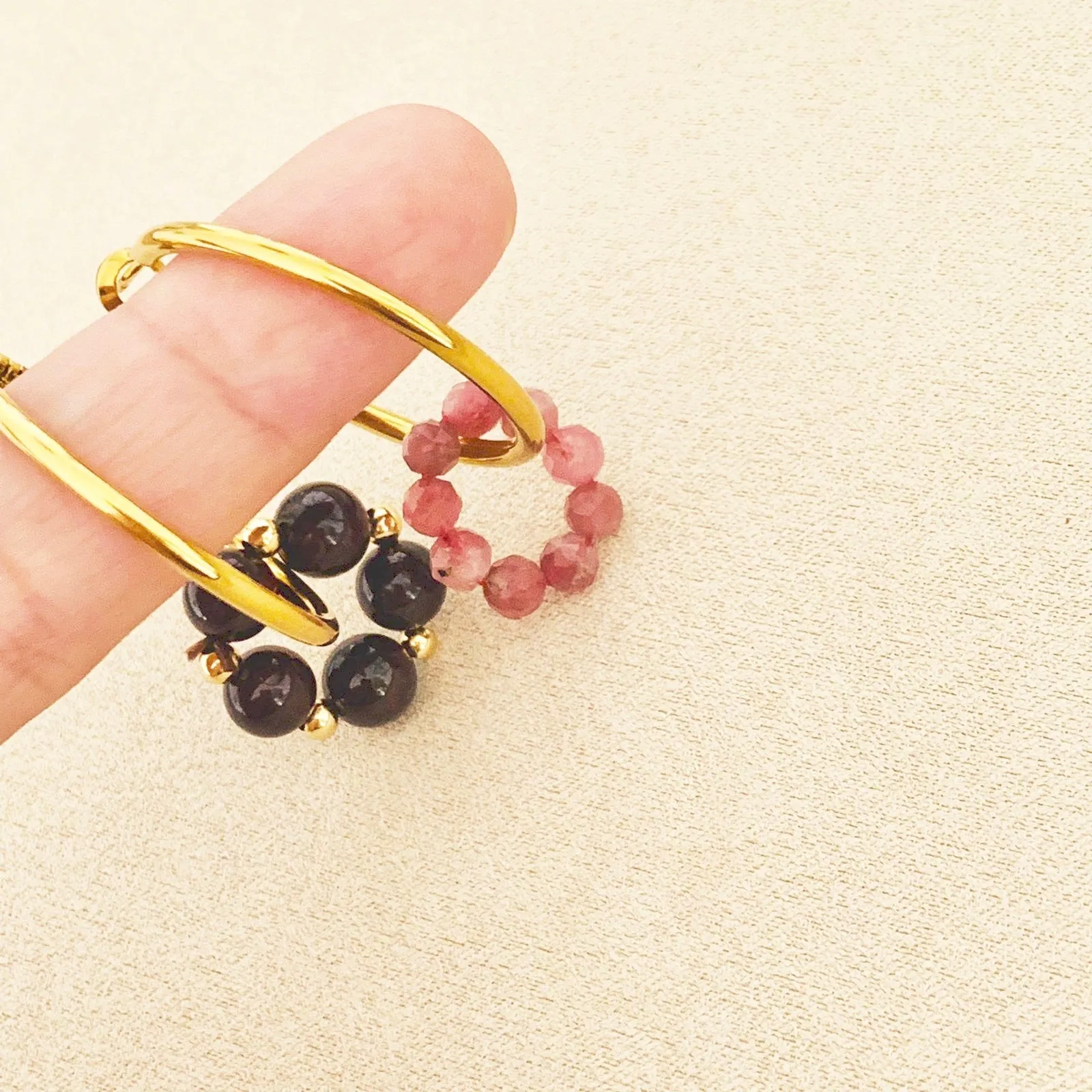 Pink Tourmaline & Garnet Sucre Donut Earrings