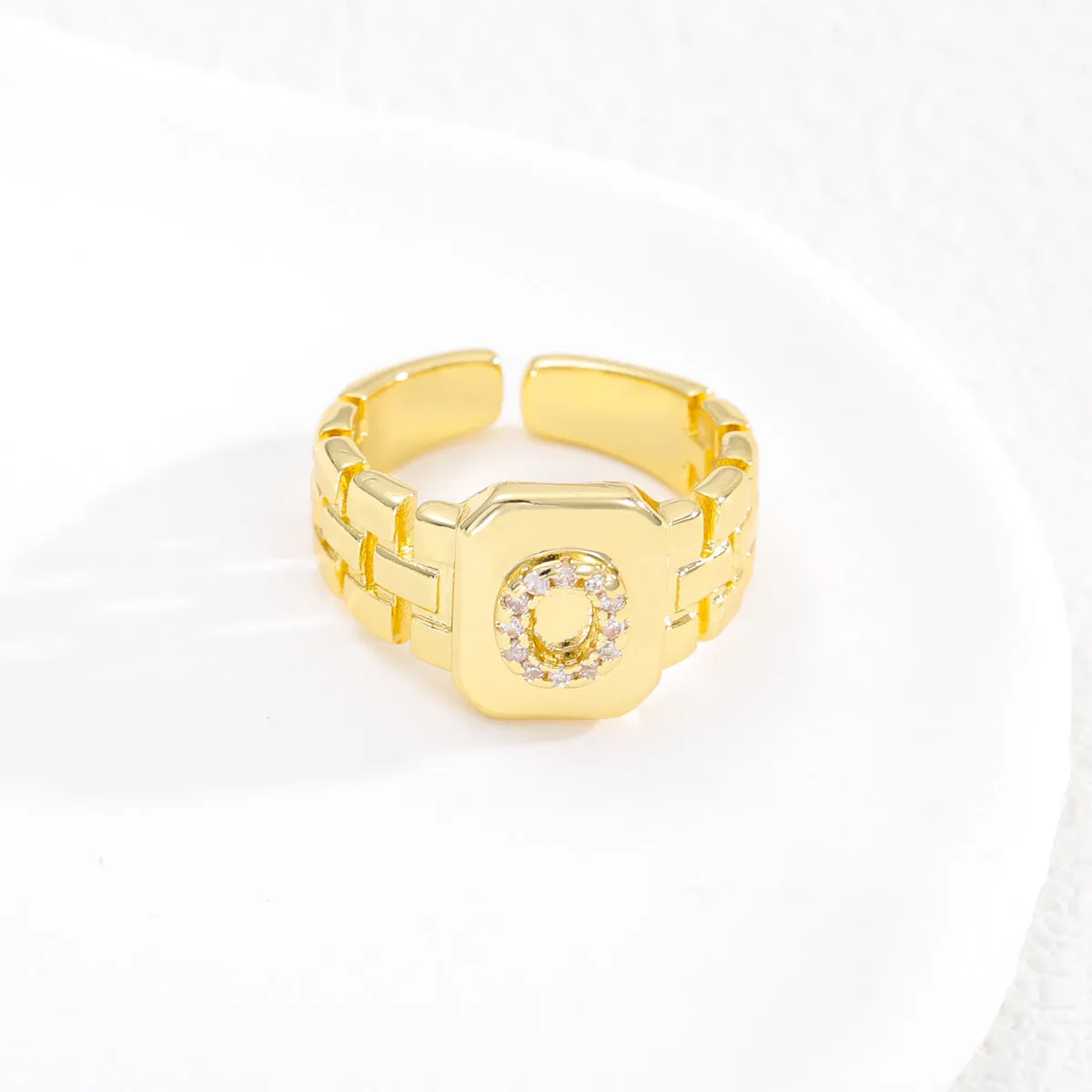 Pre Order:  Letter Series Strap Design Open Ring