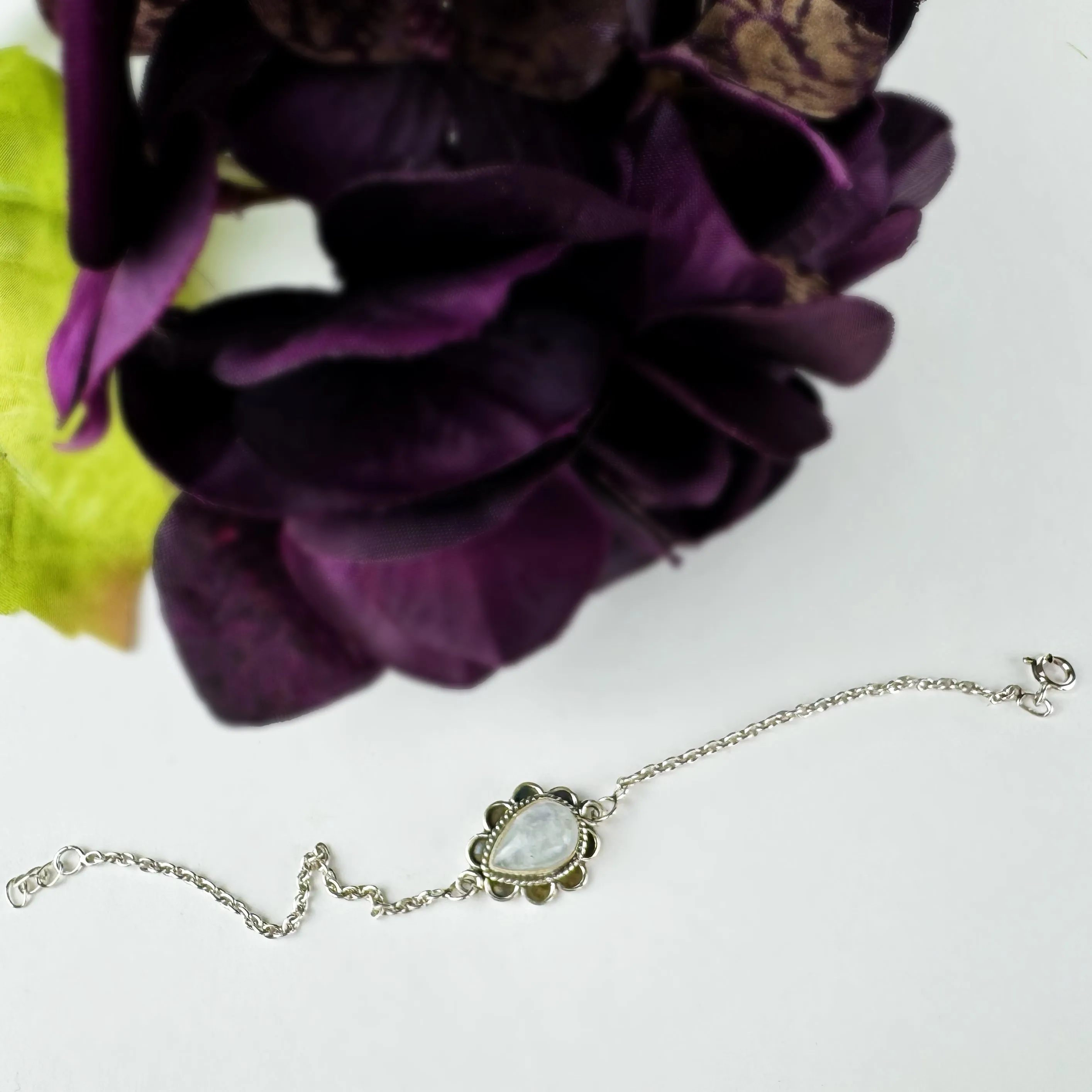 Precious Moonstone Tear Bracelet - VBRC351M