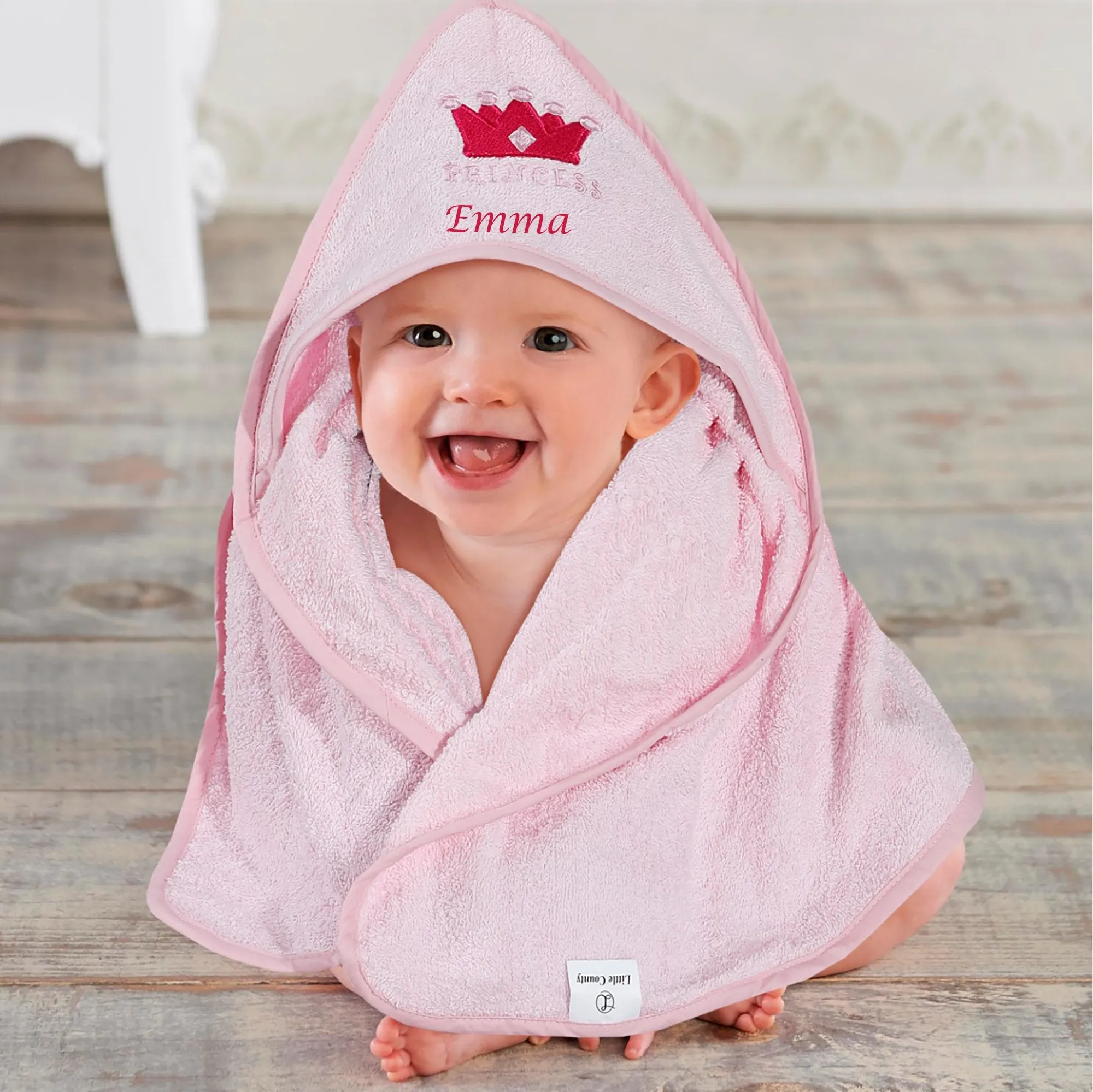 Princess bath towel with crown bulk pack of 4