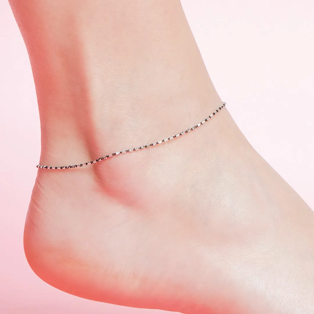 Radiant Charms Silver-Plated 925 Sterling Silver Anklet