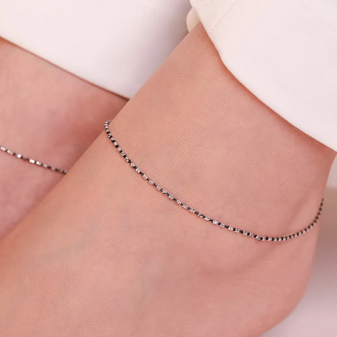 Radiant Charms Silver-Plated 925 Sterling Silver Anklet