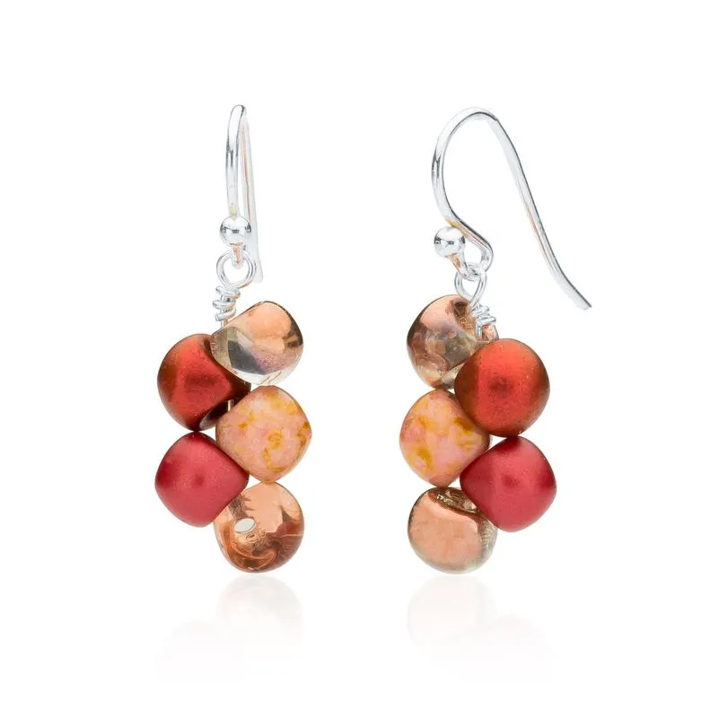 Red Bubble Drop Earrings