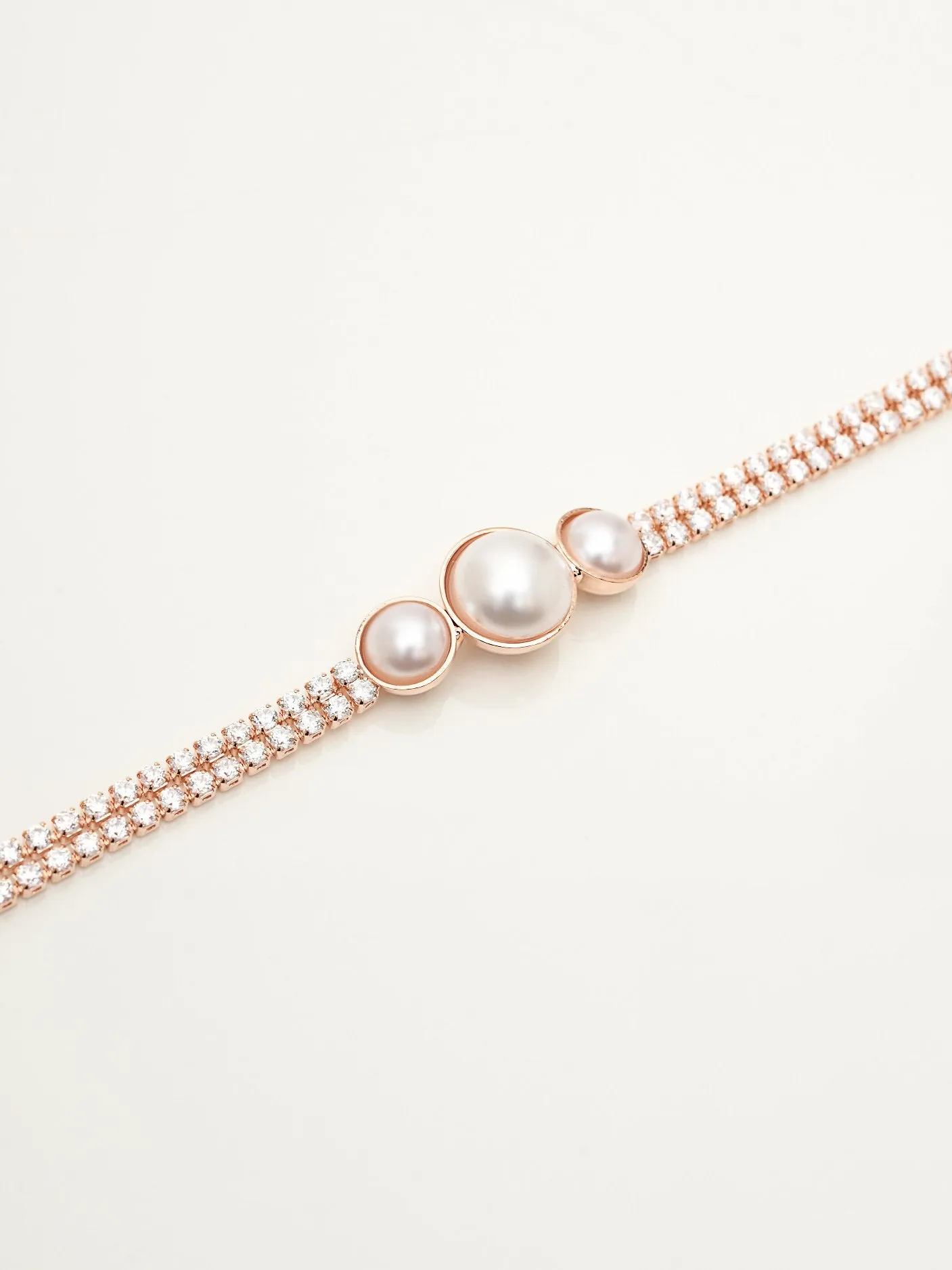 Rhinestone Pearl Bracelet