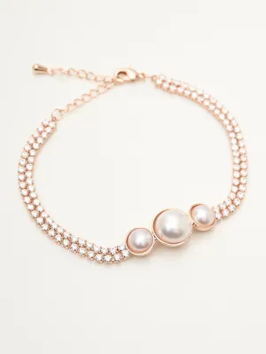 Rhinestone Pearl Bracelet