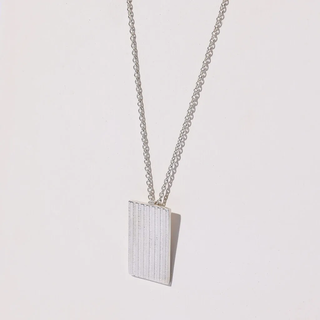 Ridge Locket Necklace - Sterling Silver