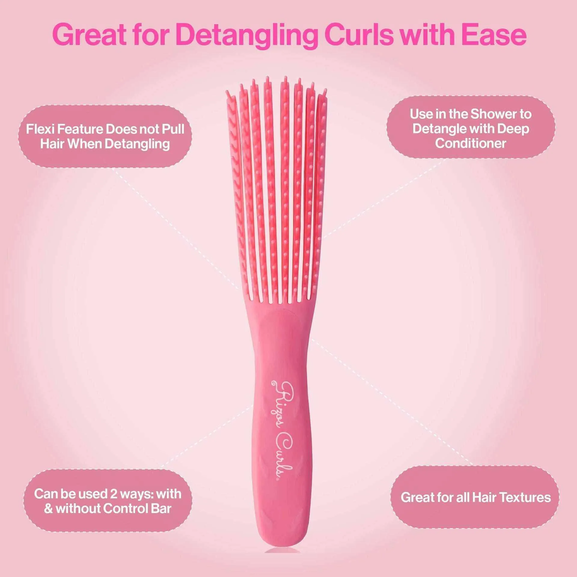 Rizos Curls Pink Detangling Flexi Brush