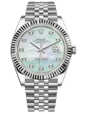 Rolex - Unworn Datejust 41mm Mother of Pearl (MOP) Diamond Dial Jubilee Bracelet 126334