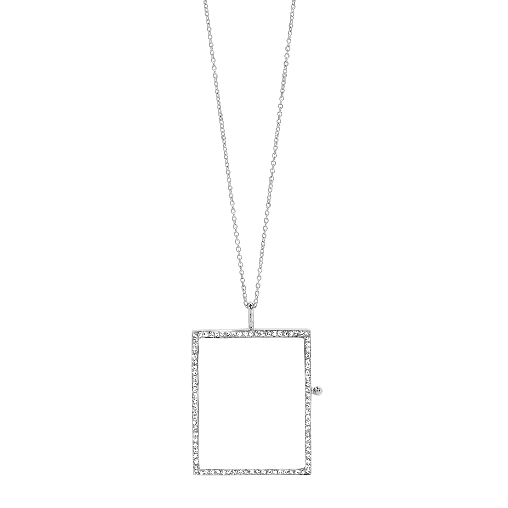 Rose Gold Reversible Diamond Rectangle Locket