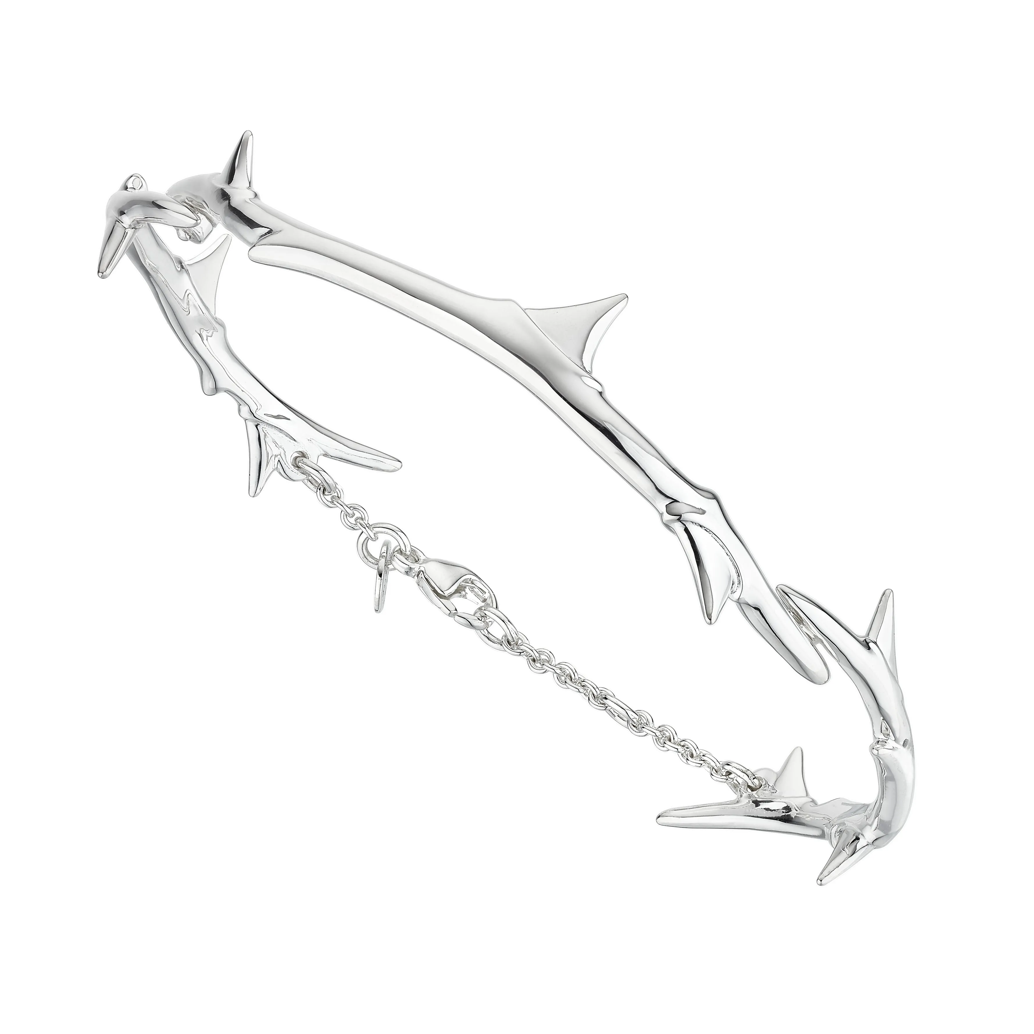 Rose Thorn Linked Bracelet - Silver