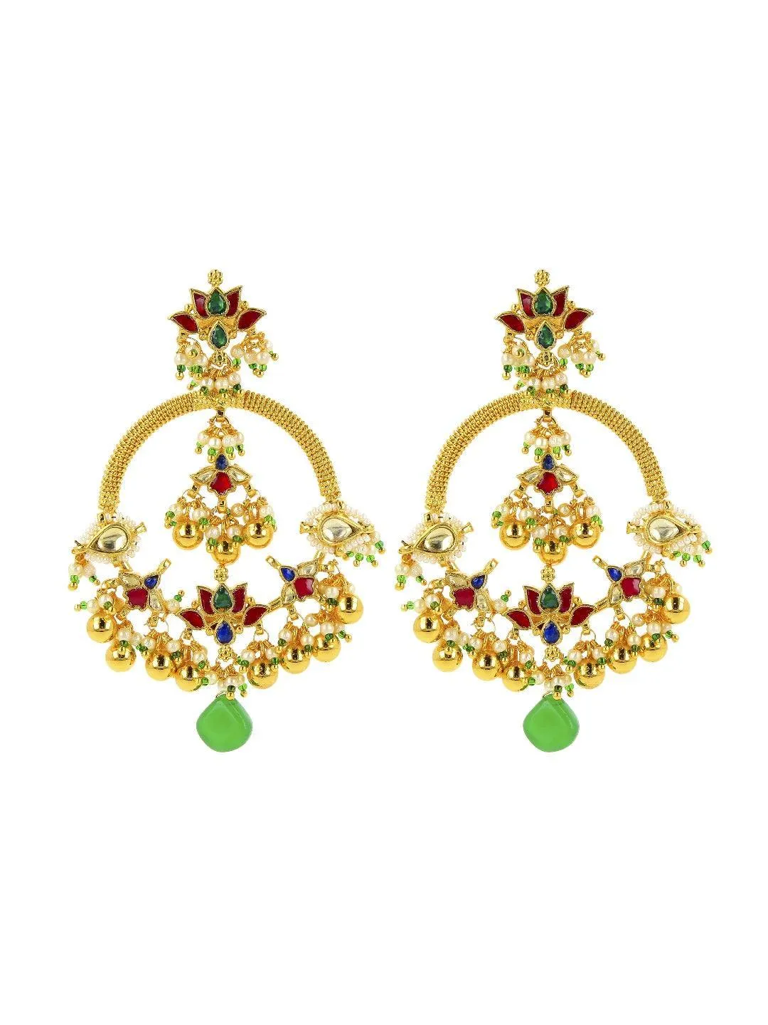 Round Swing Kundan Earrings