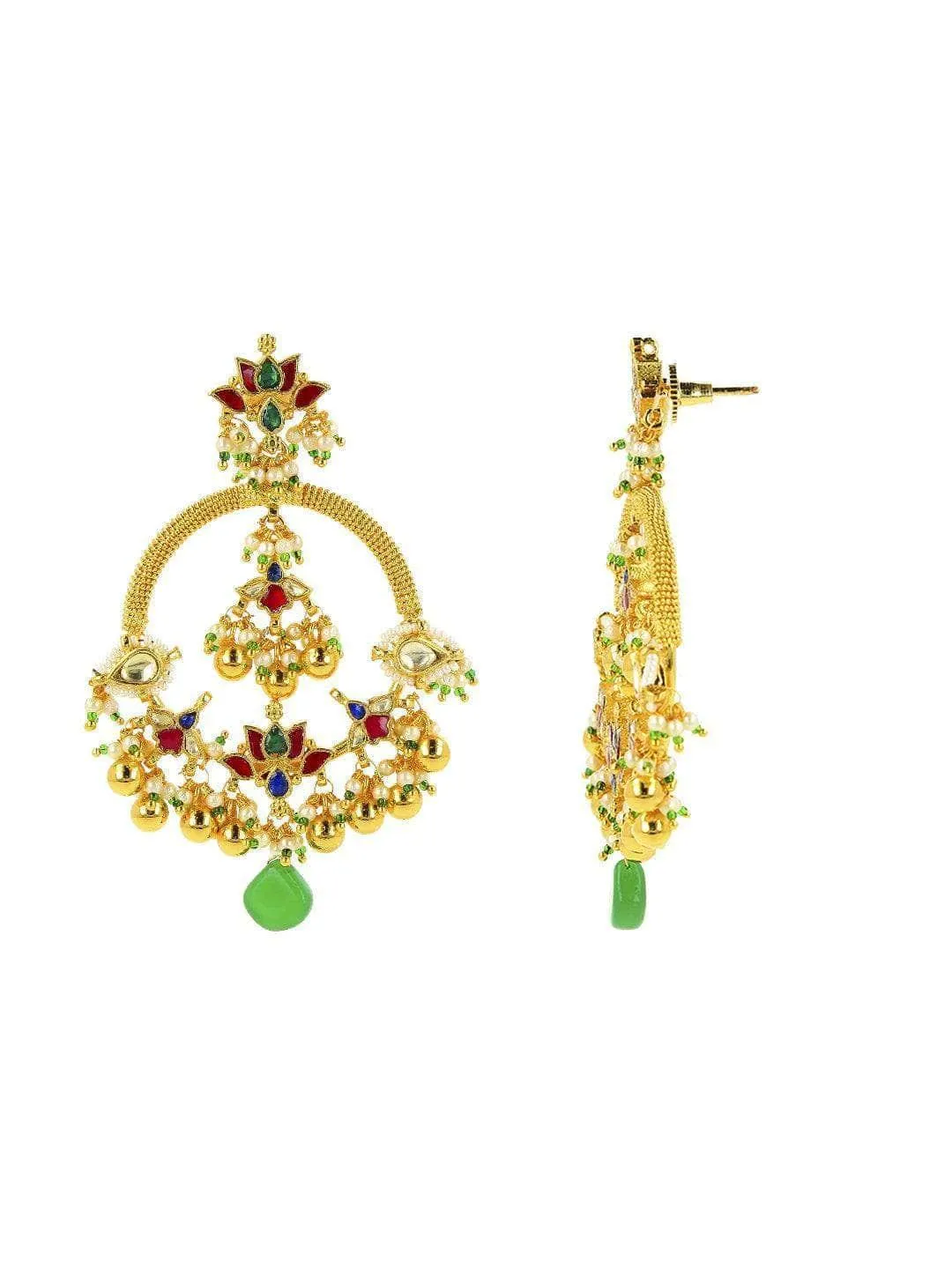 Round Swing Kundan Earrings