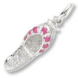 Ruby Red Sandal Charm In 14K White Gold