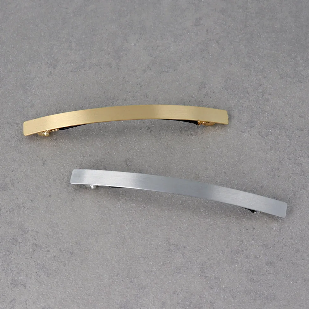 Satin Finish Narrow Bar Barrette