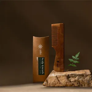 Scalp Kneads | Handmade Bamboo Neem Wood Comb with Handle (1 pc)