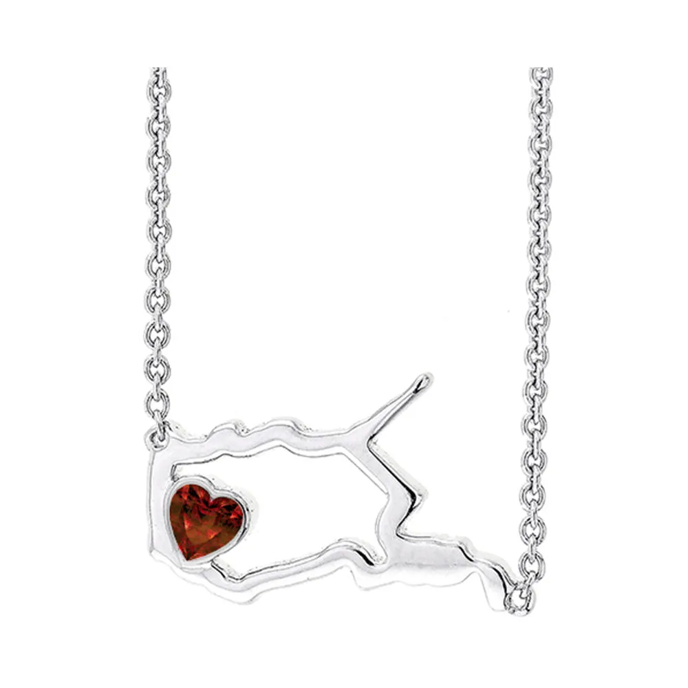 Silver Garnet 1/7Ctw Pendant