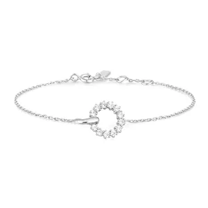 Silver Interlinked Circles Pavé Bracelet