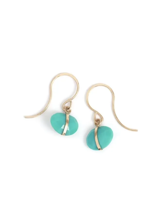 Single Drop 14k Earrings - Turquoise