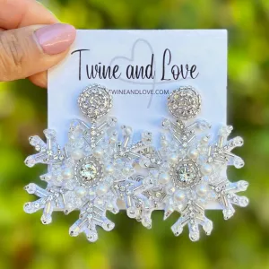 Snowflake Jeweled Earrings