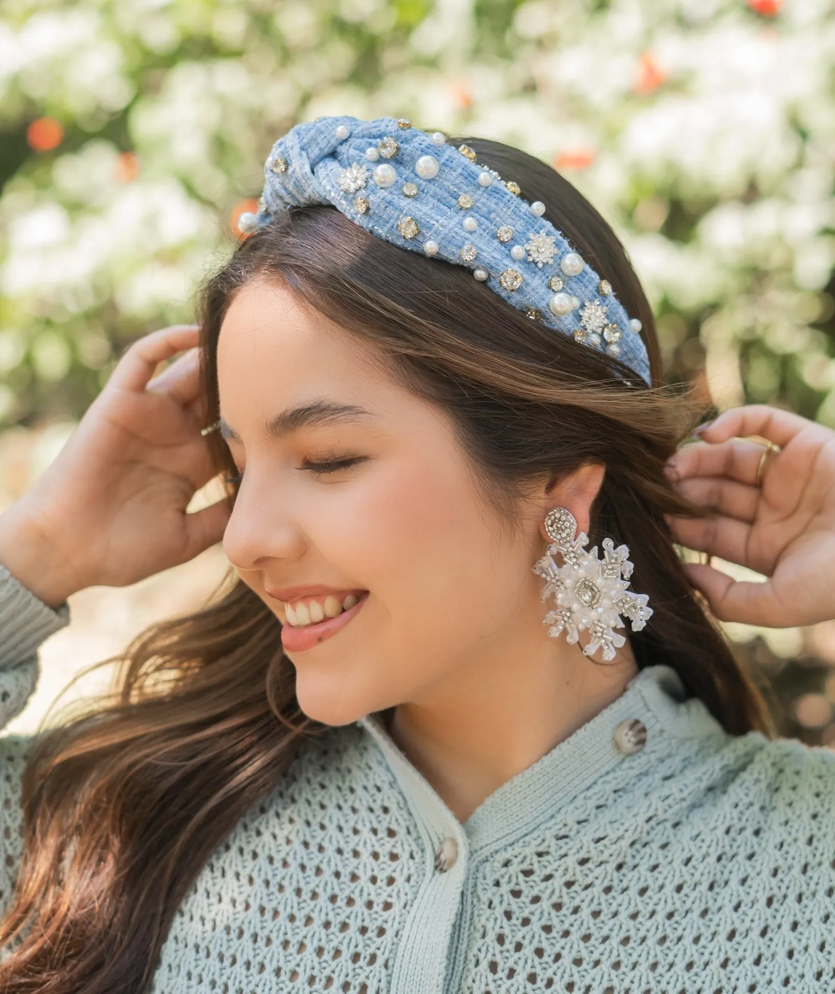 Snowflake Jeweled Earrings