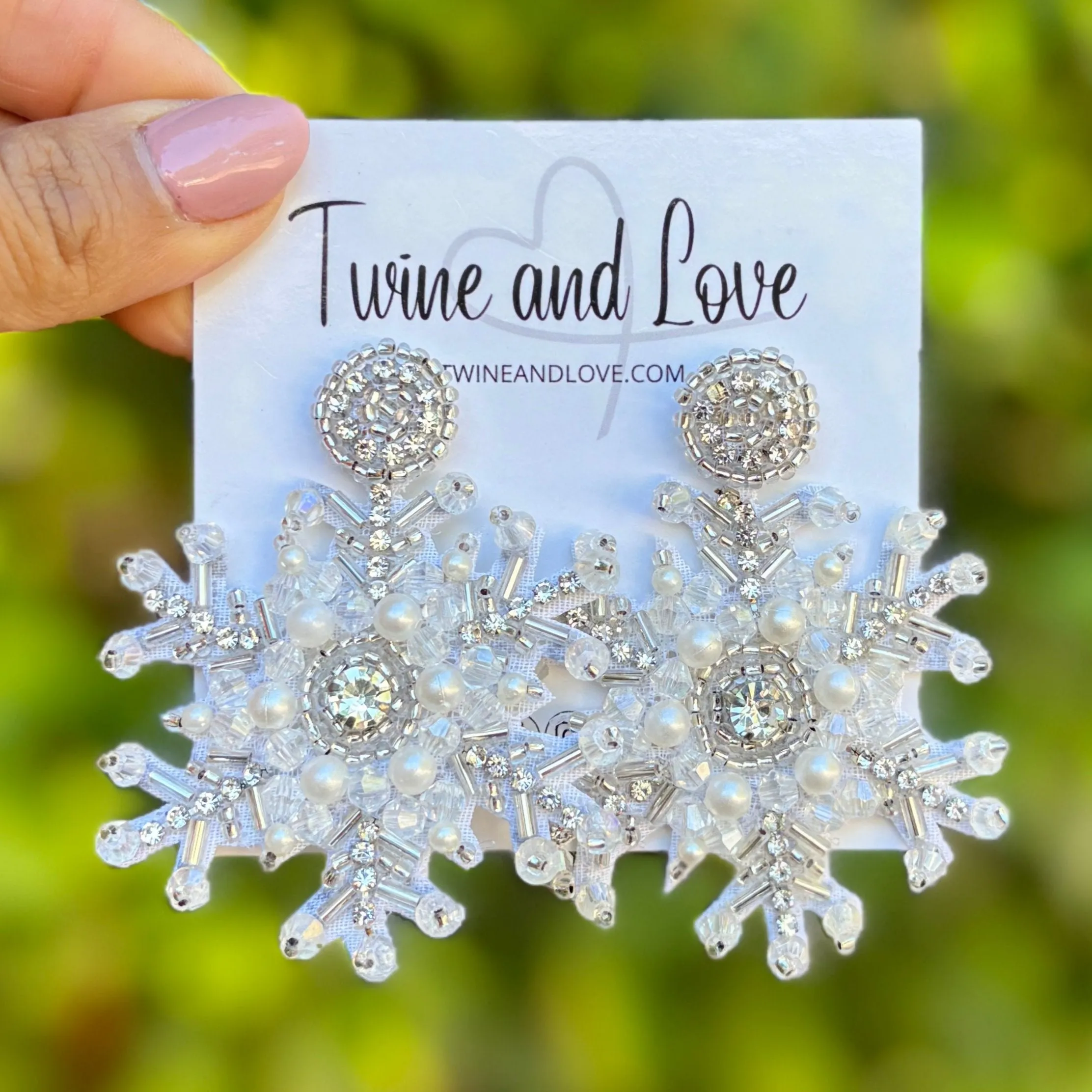 Snowflake Jeweled Earrings