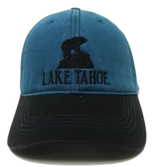 Souvenir Ball Cap Bear Rock 2-Tone All Fabric Padded Crown, Lake Tahoe, Assorted