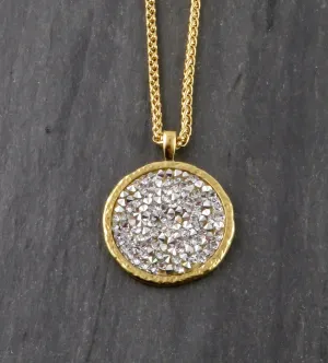 Sparkly Bright Crystal Disc Necklace - Large