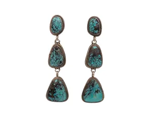 Spiderweb Kingman Turquoise Earrings | Artisan Handmade