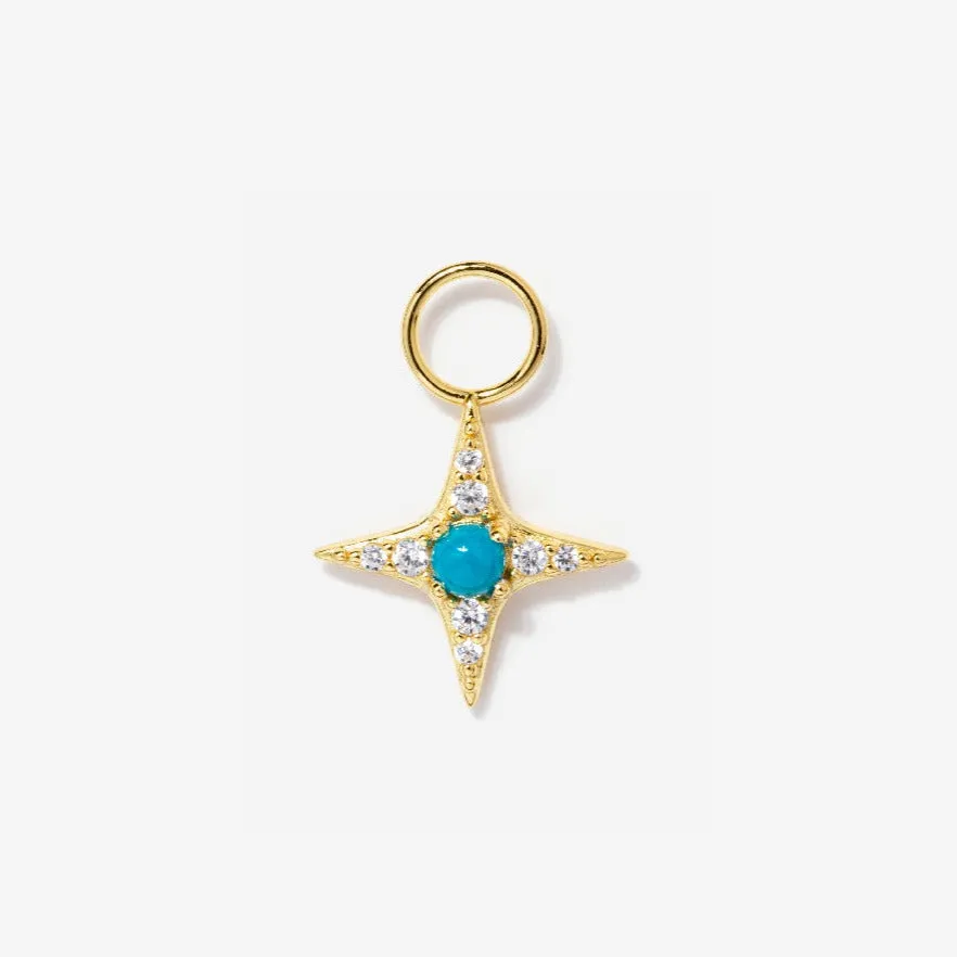 Star Turquoise Earrings Charm